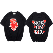 日系高街潮牌陈冠希eu溶解心名井南同款tee男女宽松跳舞潮短袖T恤