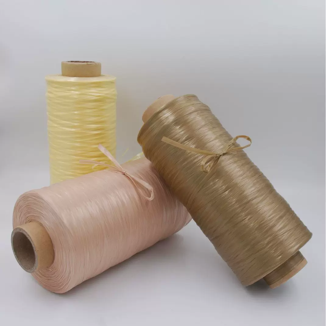 东南亚PP草PE拉菲草织编织原料工艺箱包PP草编织手袋来色样定 做