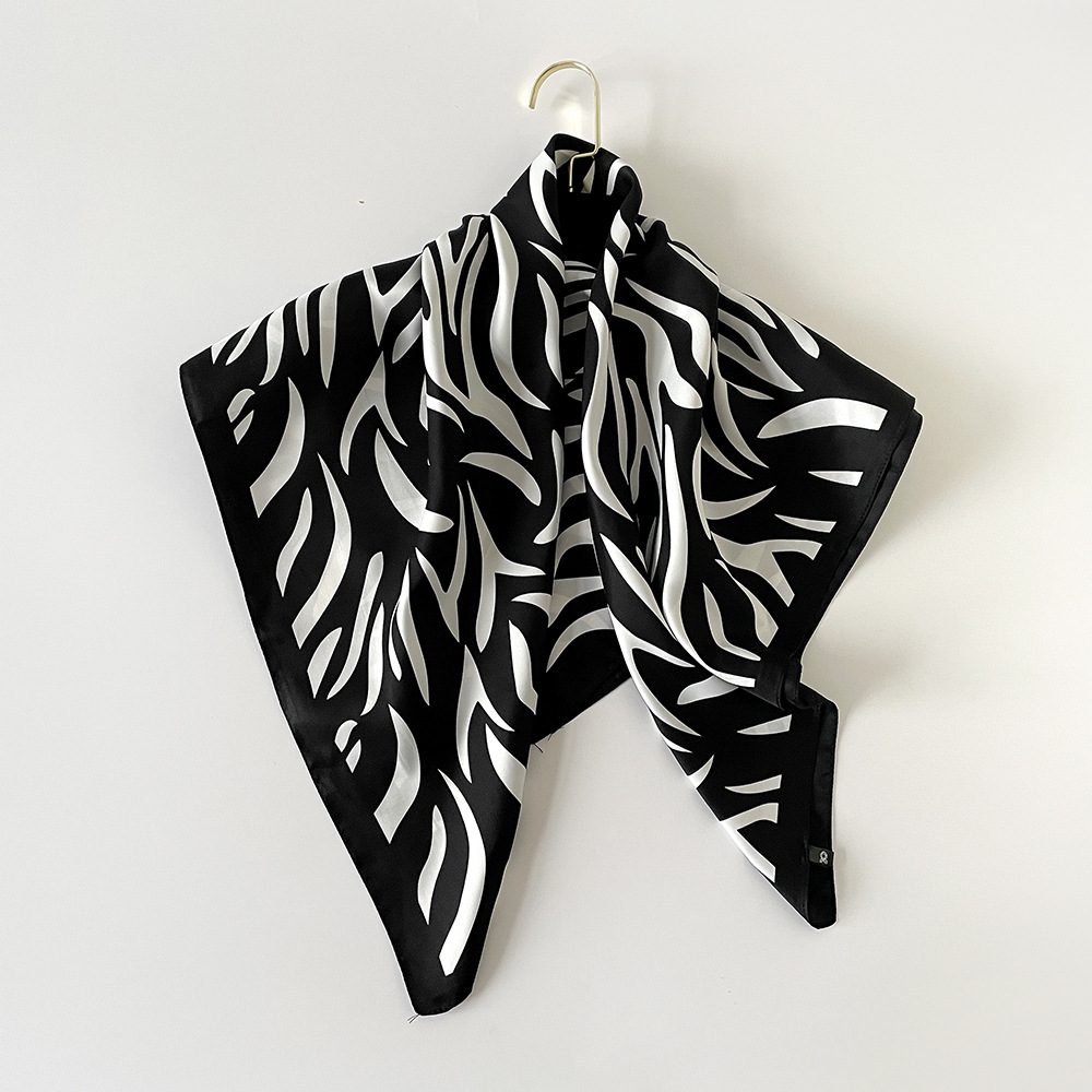 Large Silk Square Scarf For Women Animal Print Luxurious Hijab_voghion.com