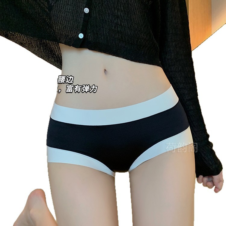 Ropa interior delgada de verano cintura alta de las mujeres levantamiento de cadera vientre contracción entrepierna sin costuras simple agradable para la piel cómoda ropa interior de mujer transpirable