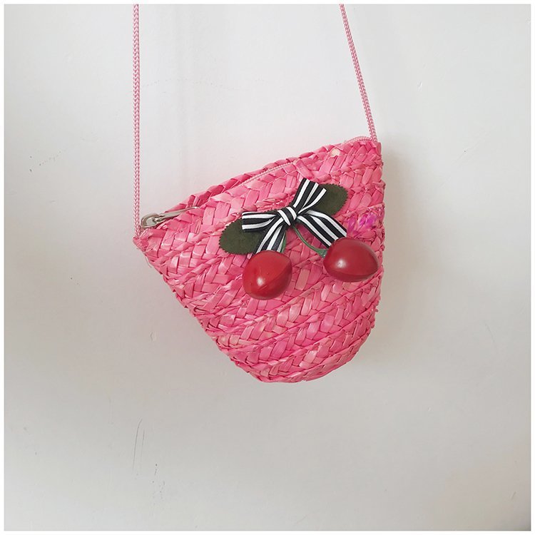 Fabrik Großhandel neue süße Kirsche Stroh Tasche Geldbörse Sommer Crossbody Stroh Tasche gewebte Tasche Urlaub Strandtasche_voghion.com
