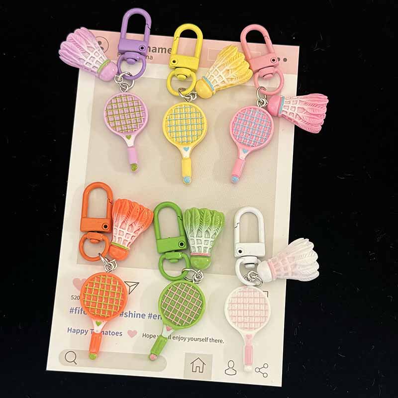 Simulated Badminton Keychain Cute Pendant Student Couple Gift Creative Keychain Gift Bag Pendant