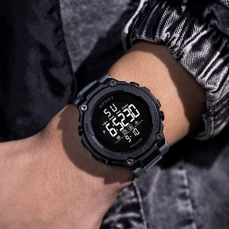 Deportes al aire libre de los hombres electrónicos LED reloj de moda multifunción reloj despertador luminoso cronómetro estudiante reloj electrónico al por mayor