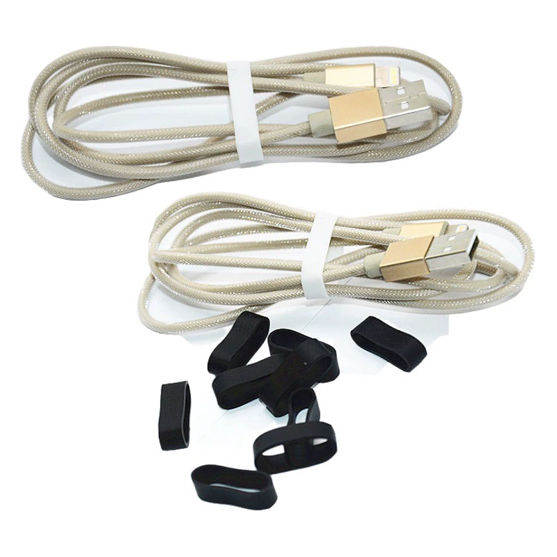 Производители на складе силиконовые привязки катушки обмотки кабель ремень данных кабель привязки Резиновая лента привязки катушки