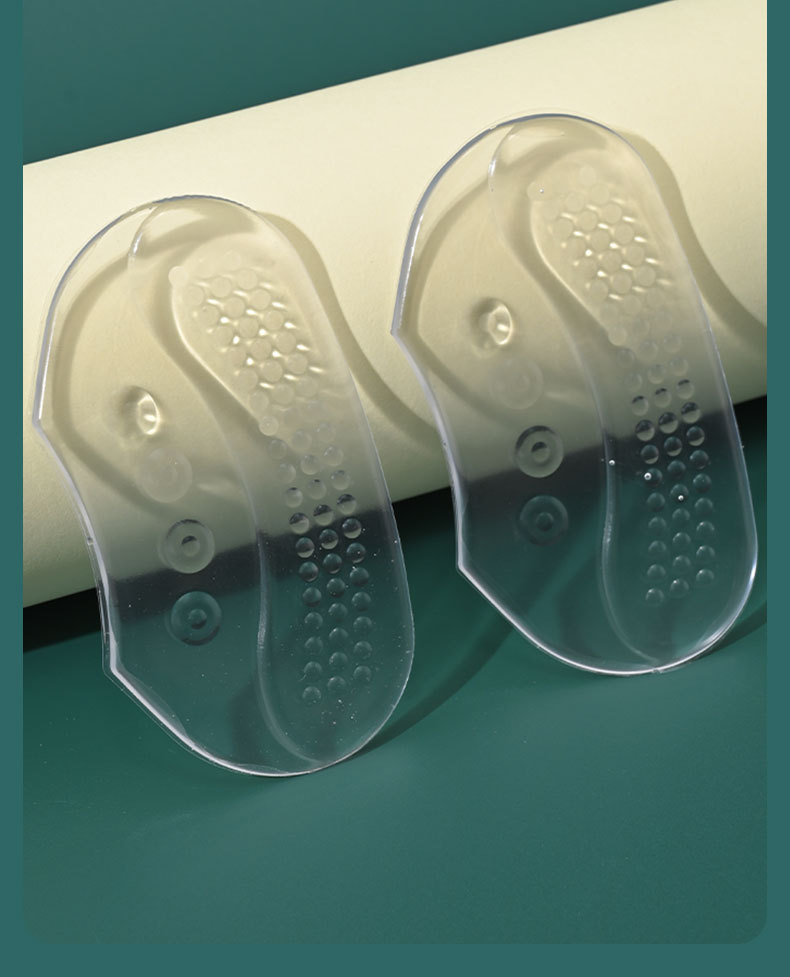 32g Weight Insoles Shoe Accessories Type 1 Pair Quantity Street Occasion Silica Gel Material Solid Color Pattern Summer, Spring, Autumn Season Women's Gender Solid Color Shoe Accessories Silica Gel Heels Summer Spring Autumn Insoles