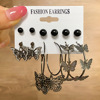 Black earrings from pearl, set, European style