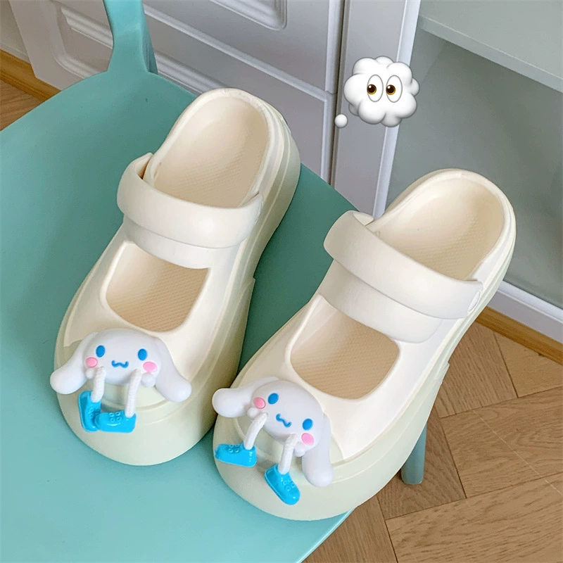 Летние cute высокие кроссовки на платформе, слайд, тапочки, с маленькими медвежатами