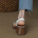 Women's Mid-heel Sandals with One-toe Sandals 2022 New Summer Simple Waterproof Platform Open-toe High-heeled Shoes Women's Thick Heels