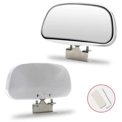 Dual Adjustment Car Auxiliary Rear View Wide Large field of view rear view auxiliary mirror - 081adjustable-mirror-rotating-basewhite-pair
