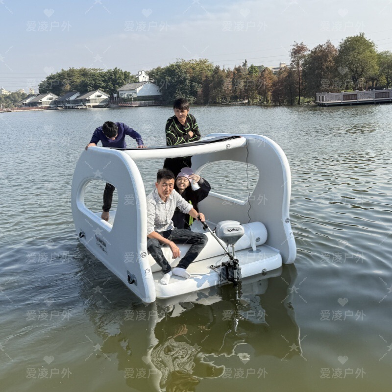 Cross-Border Water Outlet Inflatable Yacht Manufacturer Direct Supply Yacht Scenic Spot Sightseeing Yacht Solar Perpetual Motion Floating Platform