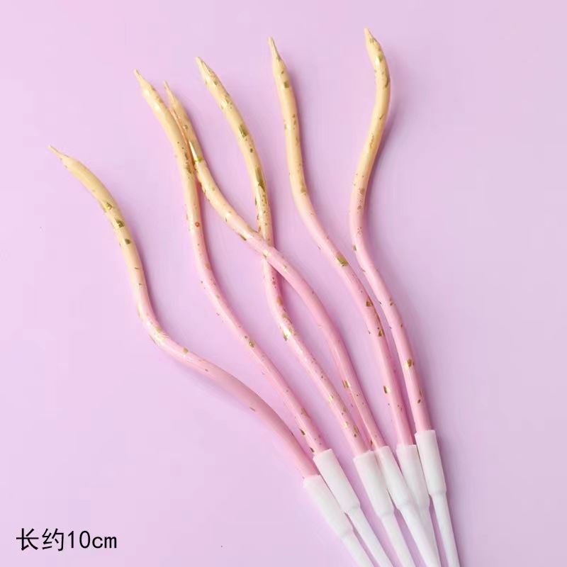 Decoración de pastel horneado Twist Twist Red Red Color Champagne Dorado Dorado Plata Plug-in Cumpleaños Velas