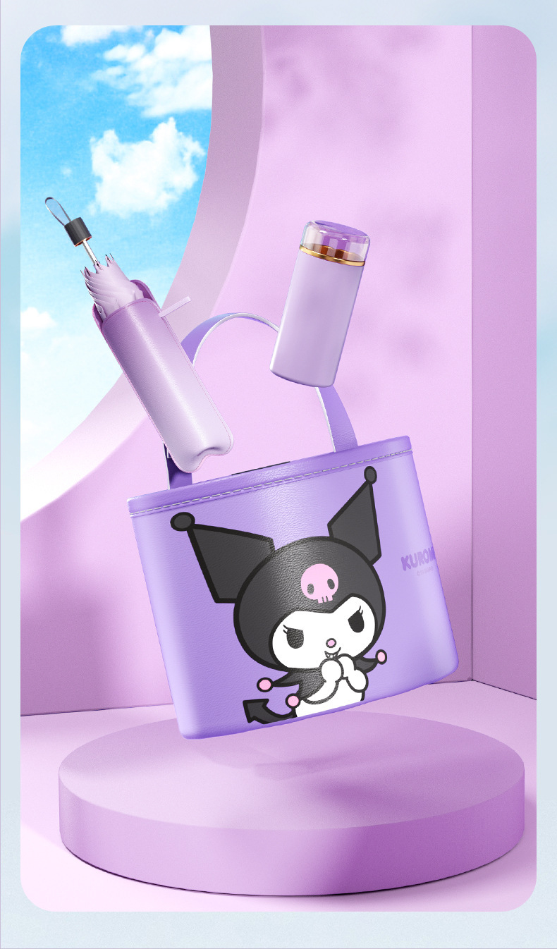 Sanrio Kuromi Car Storage Box Car Side Storage Bin Car Seat Back Storage Bag Car Trash Can