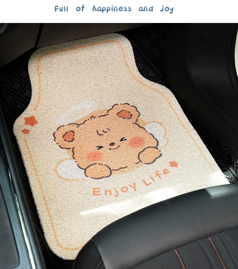 Blue Rain original car floor mats, featuring cute cartoon designs, suitable for women, and designed for universal use in cars; they are dirt-resistant, wear-resistant, and provide a comfortable interi
