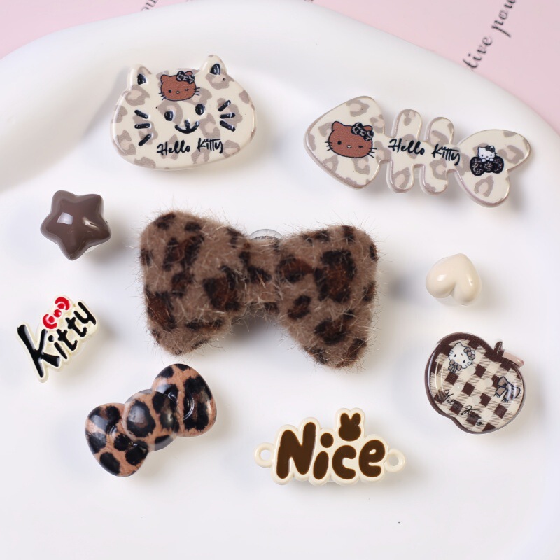 Cartoon Brown Bow Accessories DIY Mobile Phone Case, Coat, Bag Pendant, Refrigerator Magnet Patch Accessories Wholesale