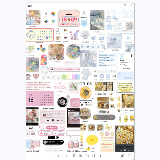 ins彩色小组件素材贴高颜值切膜贴画手账diy素材韩系创意装饰平价|undefined
