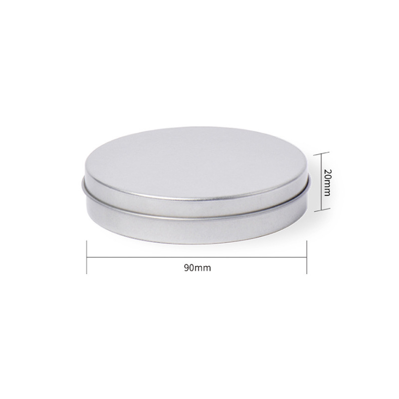 Spot nail art pezones caja de hierro redonda de almacenamiento 90*20mm tapa plana ventana hebilla de mano juego de azúcar caja de hojalata