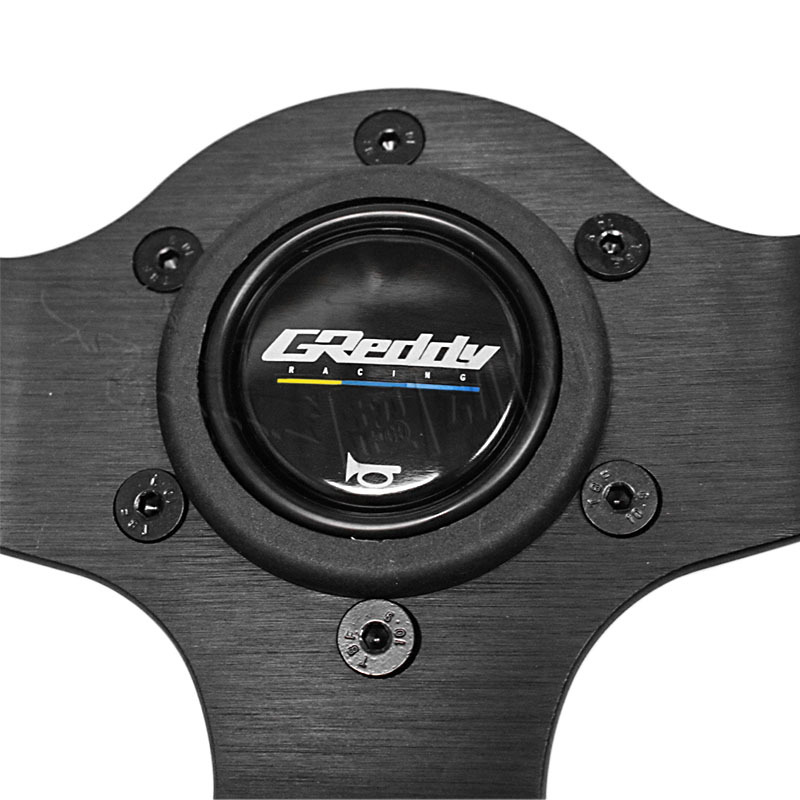14inch Car Modification Steering Wheel Greddy Ultra-Fine Fiber Leather Quick-Release Concave Three-Color Stripe Embroidery Modified Steering Wheel