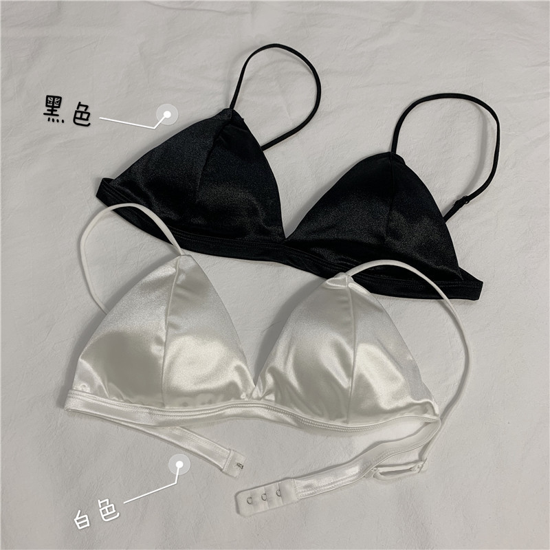 Sade Sexy Strapless Underwear Sling Top Women's Anti-Light French Style Small Chest Gathered Triangle Beautiful Back Underwear Chest Wrapping Sade Sexy Strapless Underwear Sling Top Women's Anti-Light French Style Small Chest Gathered Triangle Beautiful Back Underwear Chest Wrapping