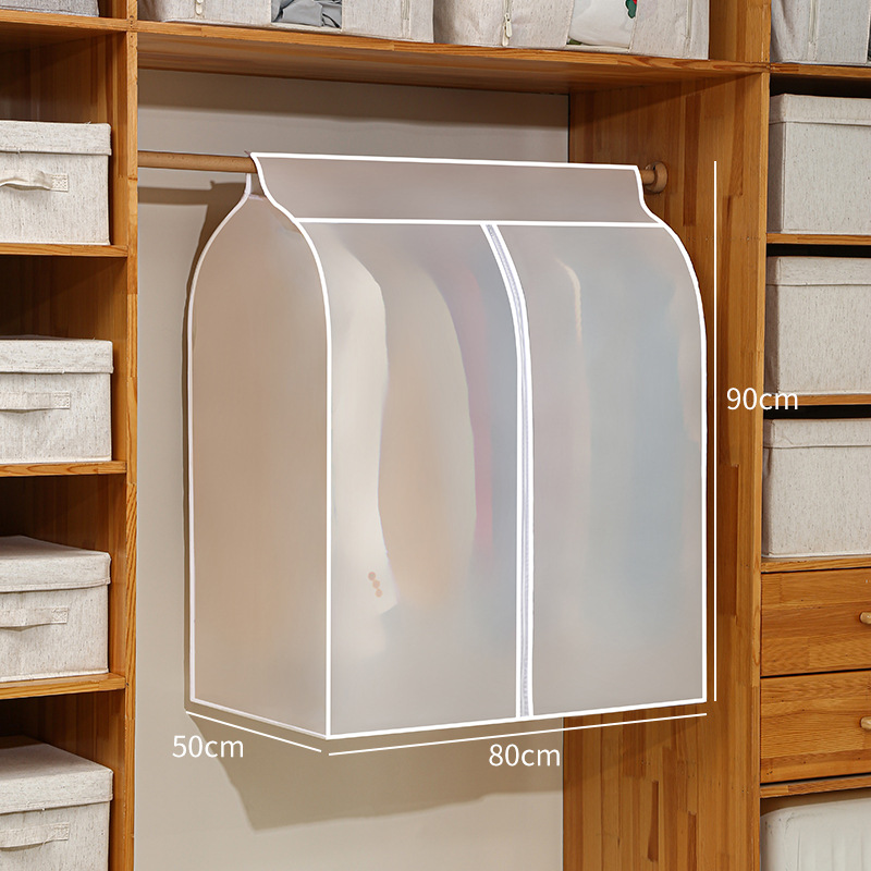 Ropa cubierta de polvo transparente impermeable abrigo traje ropa colgante bolsa armario colgando ropa tridimensional bolsa de polvo al por mayor