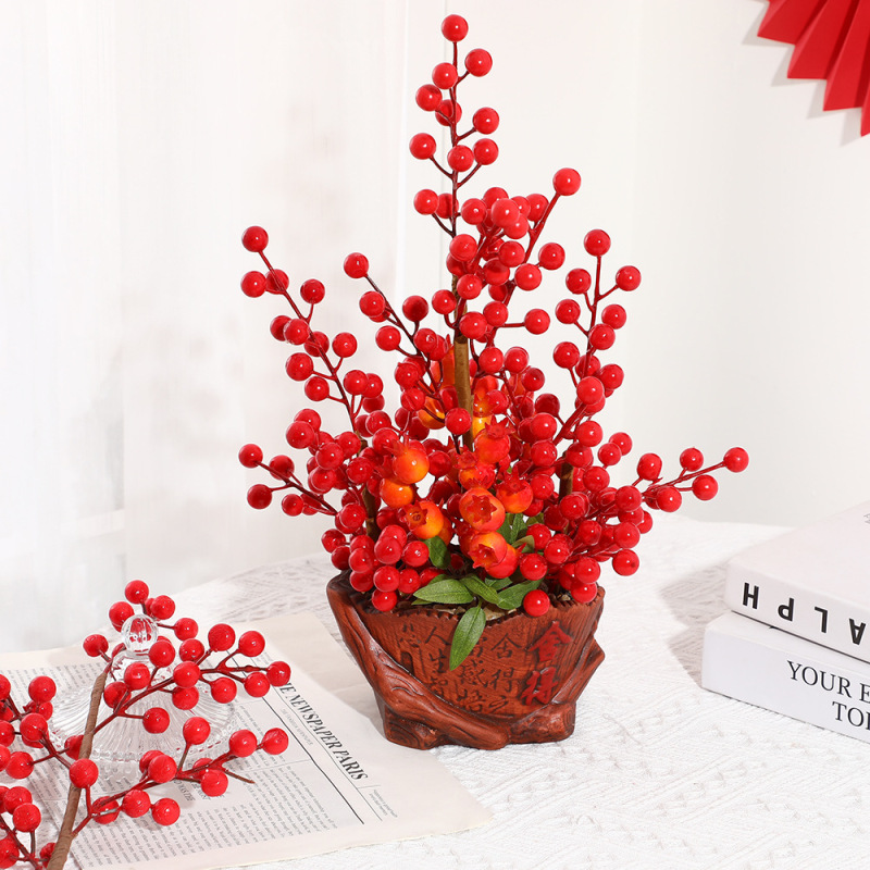 金儲けの赤い果物の高級な陶磁器の花瓶の家庭装飾のデスクトップの飾り物をシミュレーションして新居に引っ越して道具の卸売りを配置します。|undefined