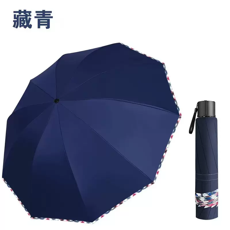 新款10骨超大折叠伞花边雨伞抗风抗暴雨清新商务伞 实用大雨伞