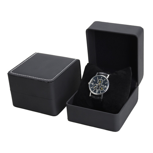 Rounded Corner Matte Watch Box PU Leather Men's Watch Box Bracelet Accessories Jewelry Storage Box Gift Packaging Box