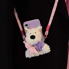 雑犬の携帯電話のバックに紐を掛けて、斜めに掛けて、かわいいアニメのぬいぐるみのバックに携帯電話の通用の親友の贈り物を背負うことができます。