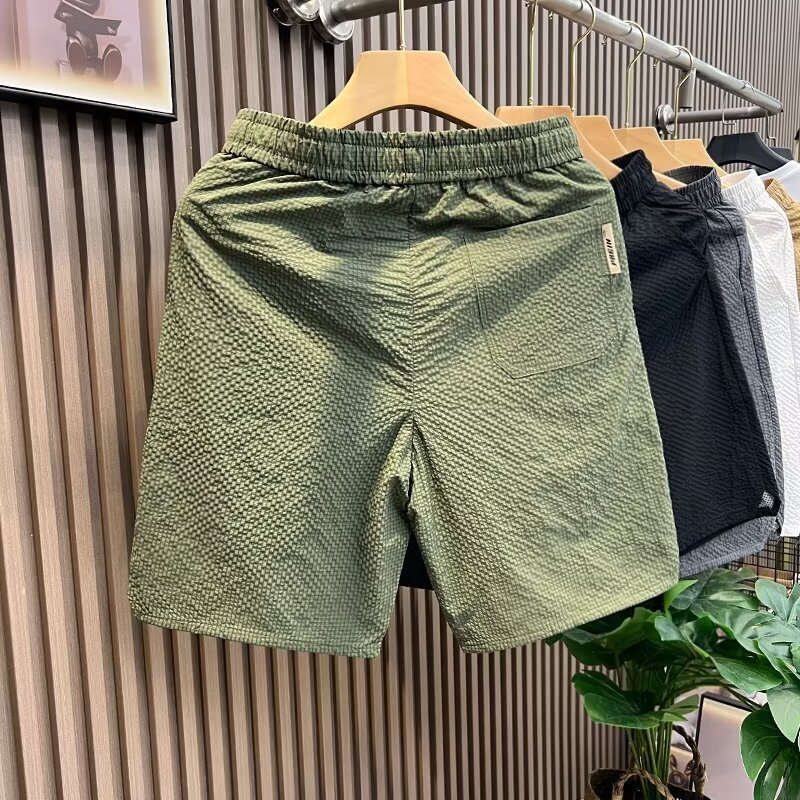 高級欧品泡糸半ズボン男夏潮牌速乾ビーチズボン氷糸カジュアル五分ズボンゆるいズボン|undefined