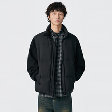 冬季轻薄羽绒服男针织袖可拆卸袖套外穿羽绒马甲宽松特大码外套男