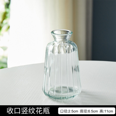 Retro repujado mini florero transparente hidropónico flor arreglo florero de cristal salón aromaterapia botella adornos Decoración