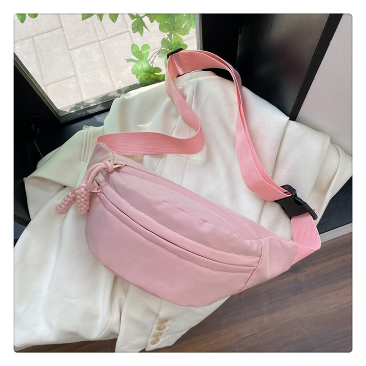 Women's Gender Women's Nylon Solid Color Vintage Style Classic Style Square Zipper Fanny Pack