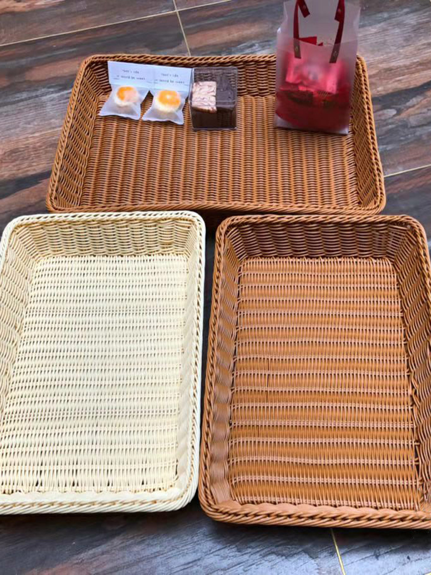 水果篮藤编水果店 商用 零食篮子仿果盘超市蔬菜筐收纳框塑料陈列