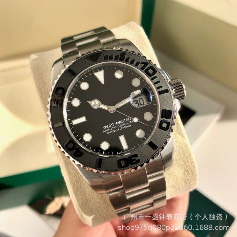 Yacht C Factory Popular Series Watches Fully Automatic Mechanical Men's Ceramic Ring Calendar with Luminous Log Cross-Border Dropshipping