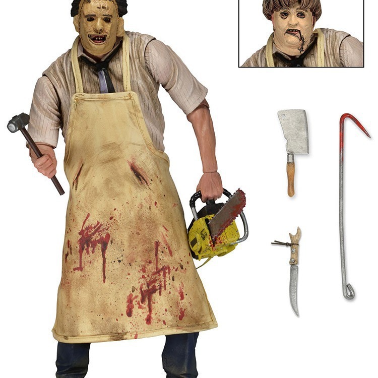 NECA徳州チェーンソー人狂皮顔Leatherface 40周年版フィギュア人形人形人形人形|undefined