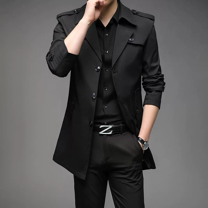 Осеннее модное trench coat, длинная куртка, перекрестная торговля, средняя длина