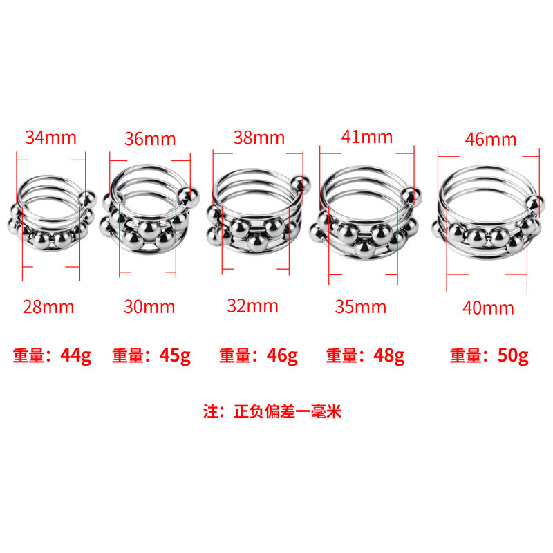 Metal Ball Lock Cock Ring, 40mm Inner Diameter, Delayed Ejaculation Support — detail image 2