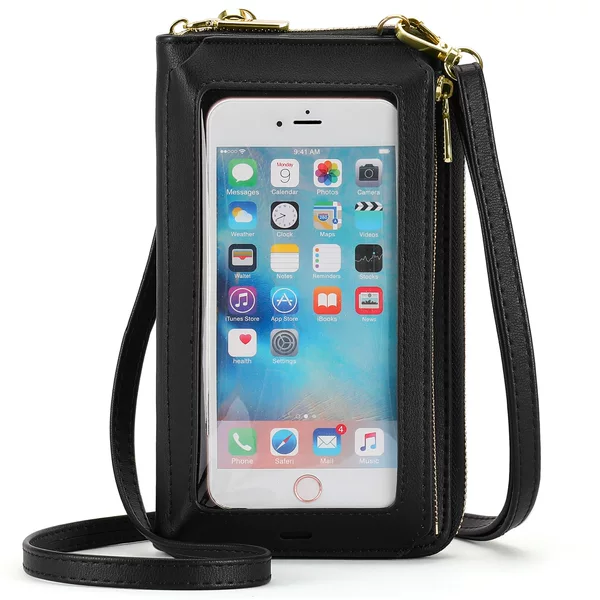 Goiacii Touch Screen Mobile Phone Bag Women's Cross-Body Bag Anti-Theft Multi-Functional Single Shoulder Transparent Mini Bag Wallet