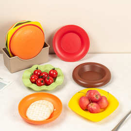 汉堡包造型吐骨碟餐具造型可爱盘子沙拉碗甜品盘卡通调料碟子套装