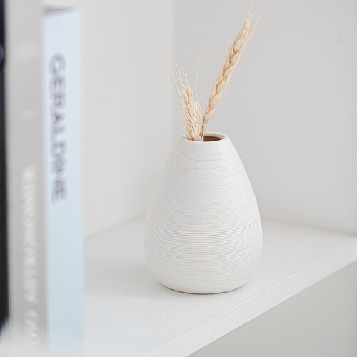 Simple Striped Ceramic Vase Wholesale Nordic Style Decorative Art Crafts Ornament Flower Holder for Dry Flowers Home Decor Set