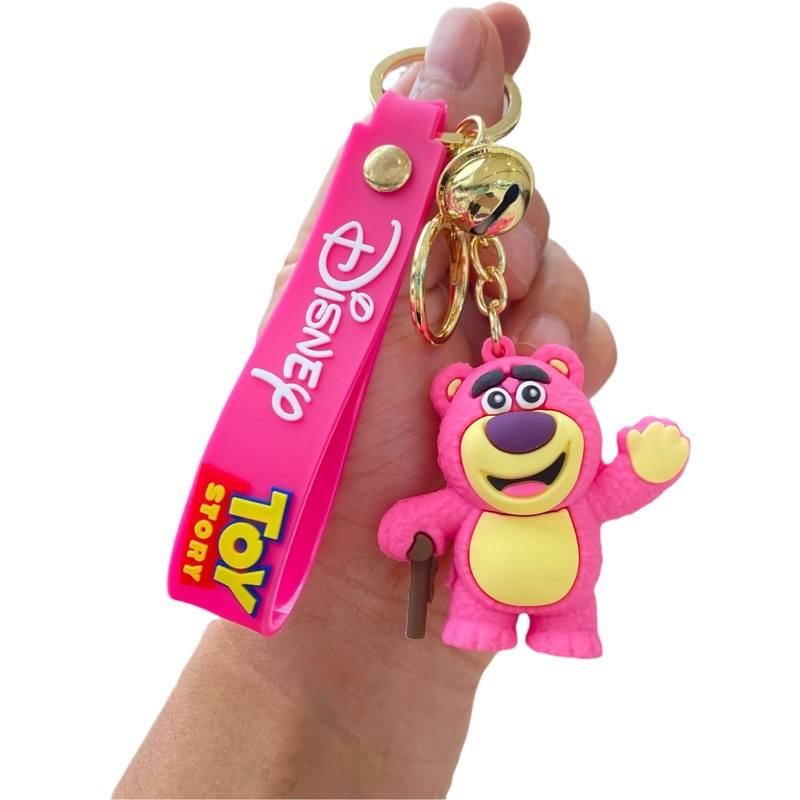 Creativo de dibujos animados juguete historia llavero lindo Denim Woody Buzz Lightyear fresa oso llavero al por mayor