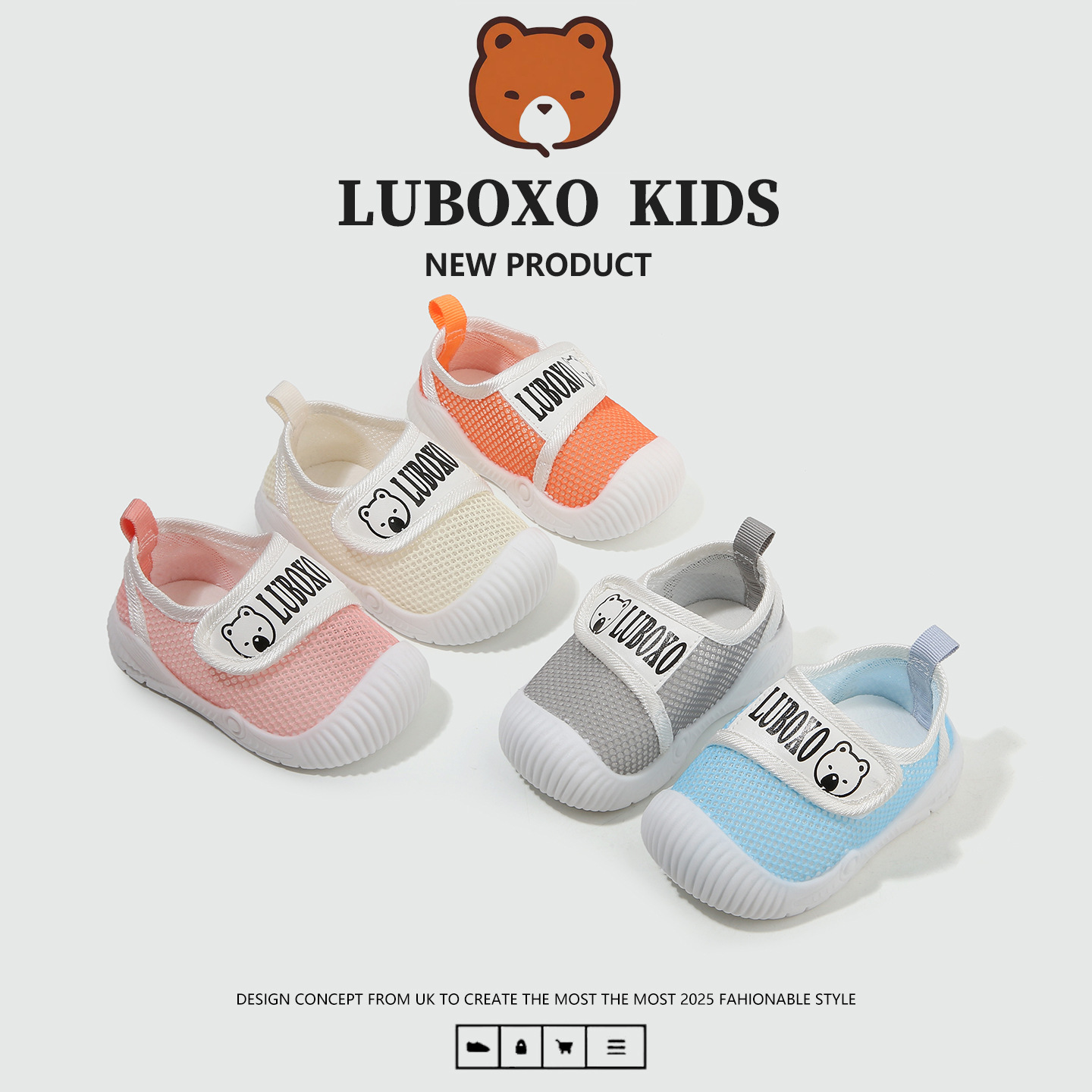 Baby Soft-Soled Summer Toddler Shoes for Boys and Girls, Non-Slip Velcro Baby Shoes, Mesh Breathable Toddler Shoes