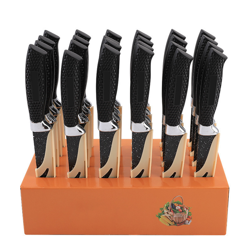 Cuchillo de cocina de acero inoxidable de venta transfronteriza con mango de malla cuchillo de cocina cuchillo de frutas cuchillo de corte conjunto de utensilios de cocina