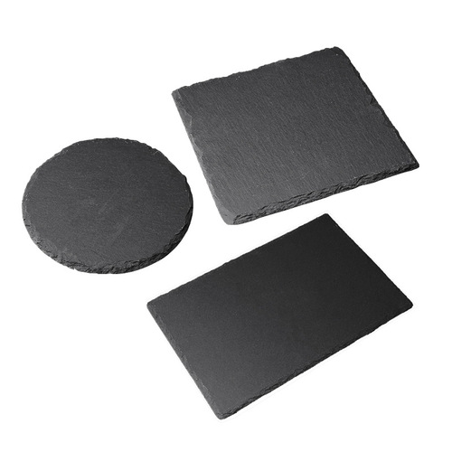 Japanese black rock dessert sushi plate, Western creative tableware plate, rock board grilled meat plating steak plate