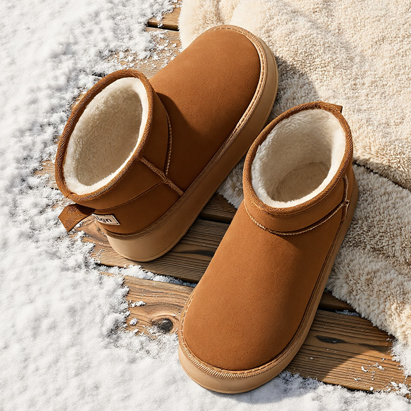 Botas de nieve para mujeres 2026 nuevo invierno veludo antideslizante cálido pieles de fondo grueso una botas cortas zapatillas de algodón del noreste image 1