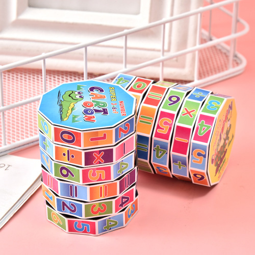 Cylindrical Plastic Rubik's Cube Children's Digital Rubik's Cube Educational Toy Cylindrical Rubik's Cube Children's Hot Selling Street Stall Source