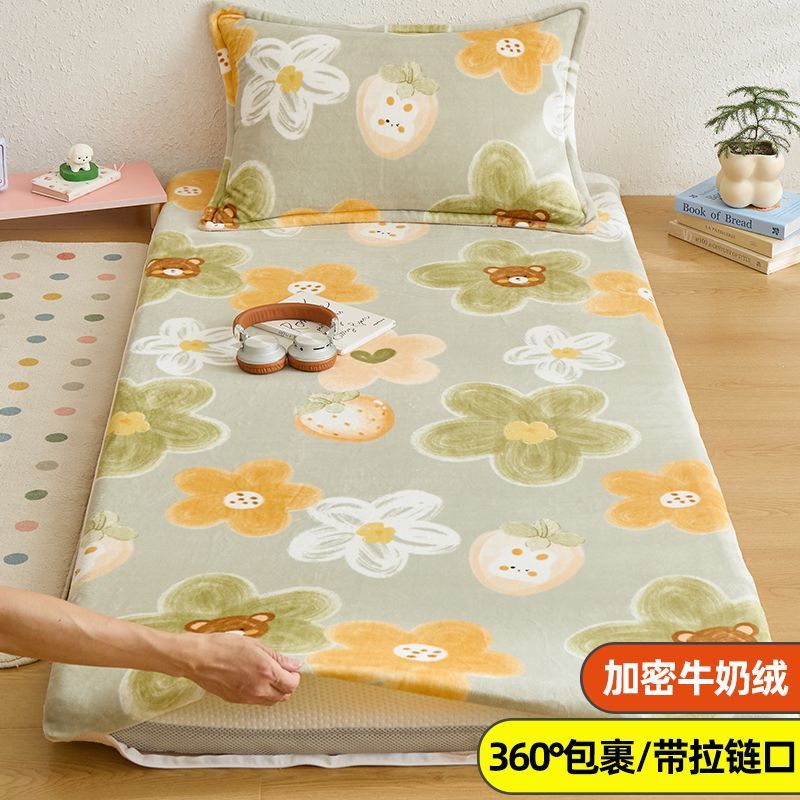 Invierno cálido con leche de veludo colchón cubierta colchón cubierta dormitorio universitario 90x190 colchón cubierta colchón