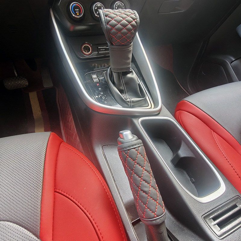 Car Shoulder Pad Set 5-Piece Set Universal Car Gear Shift Cover Handbrake Cover Shoulder Pad Cover Steering Wheel Cover Cross-Border