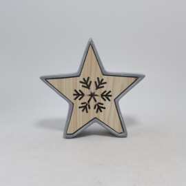 跨境陶瓷家居冰雪节装饰五角星镂空发光led桌面中心茶灯节日礼品