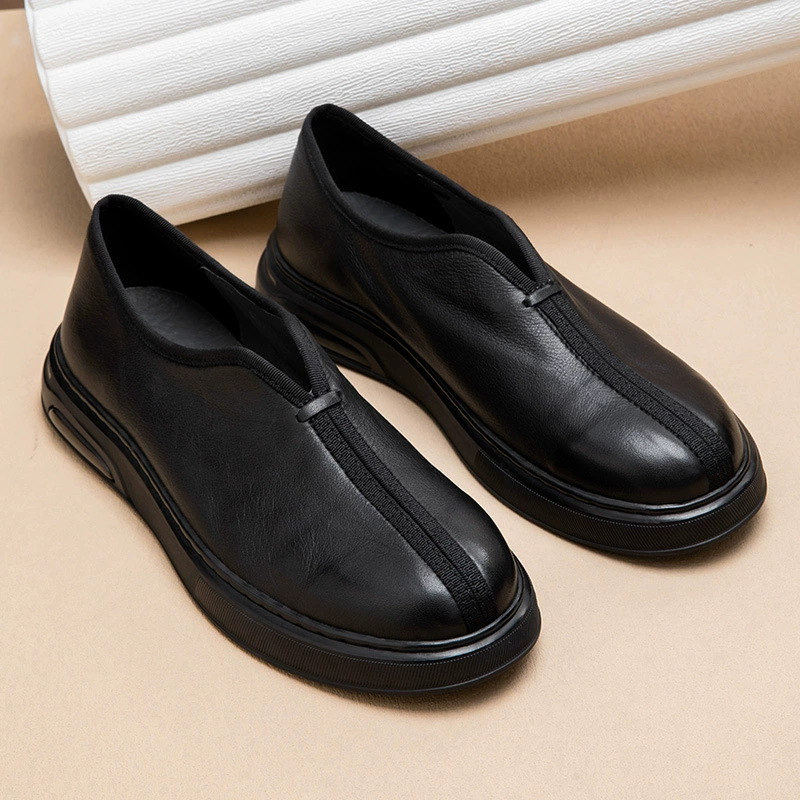 Кожаная повседневная мужская обувь новый старик обувь монах один педаль дышащая ленивая обувь ножки китайский стиль рыбак обувь мужчина