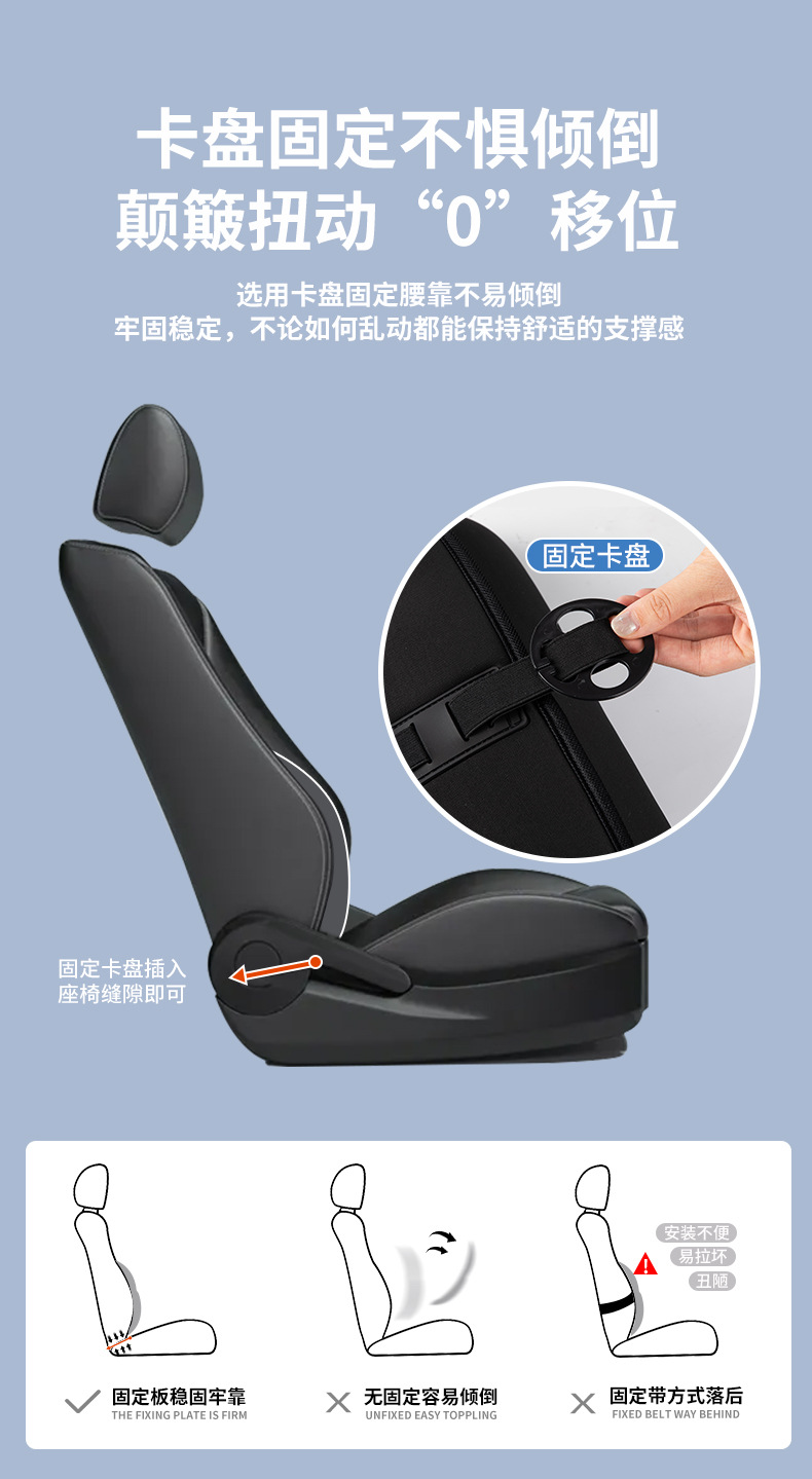 Car Lumbar Support, Aviation-Grade Car Lumbar Cushion, Neck Support Pillow, Car Seat Lumbar Support, All-Season Driving Headrest and Lumbar Support